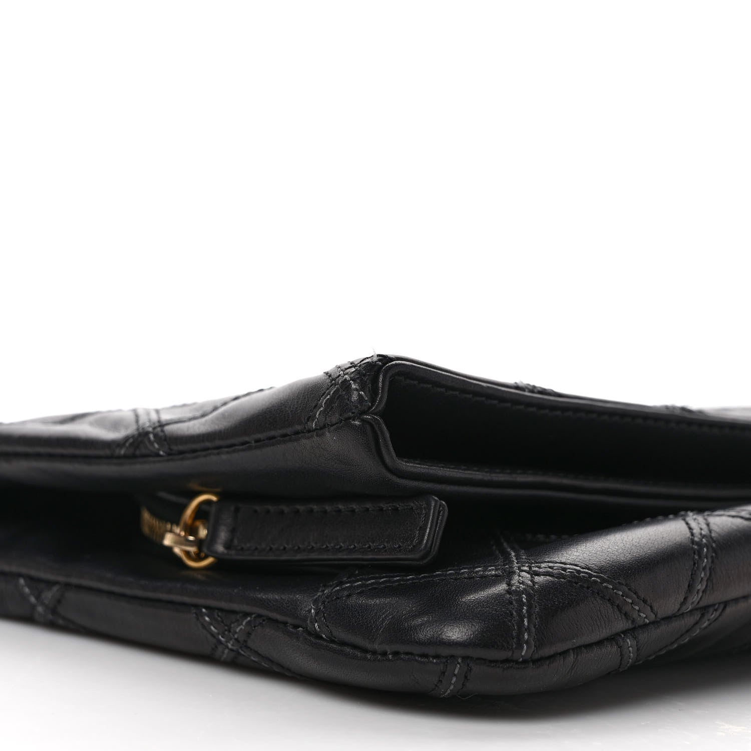 Chanel Lambskin Quilted Fold Over Clutch Black 8 of 10