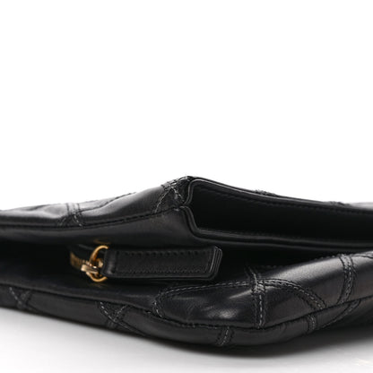 Chanel Lambskin Quilted Fold Over Clutch Black 8 of 10