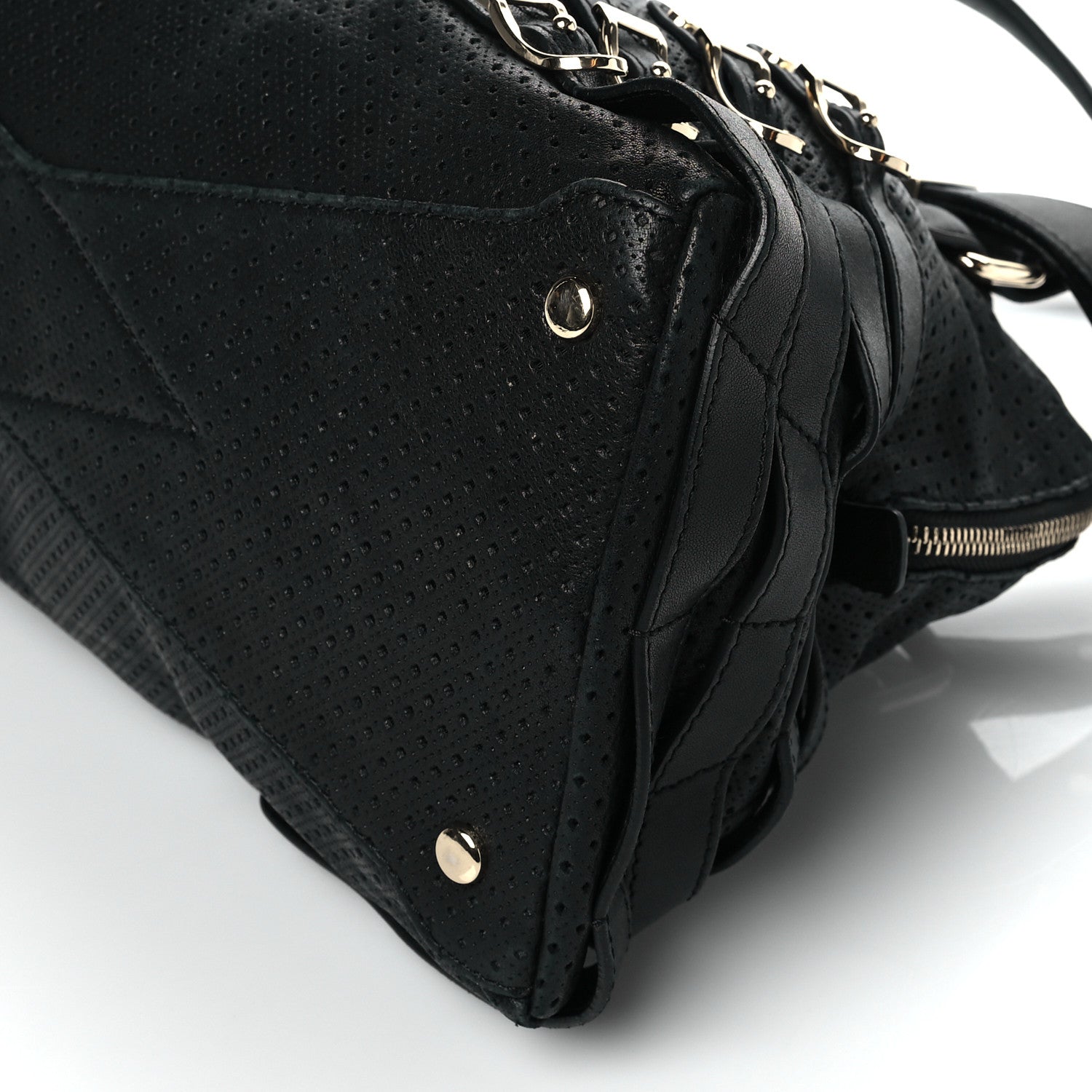 Jimmy Choo Calfskin Perforated Blythe L Tote Black 8 of 8