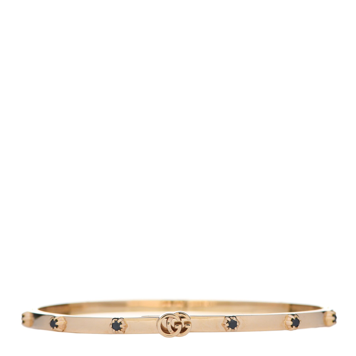 Gucci 18K Yellow Gold Black Diamond XS Running Bracelet 17 1 of 4