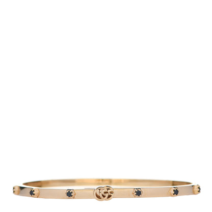 Gucci 18K Yellow Gold Black Diamond XS Running Bracelet 17 1 of 4