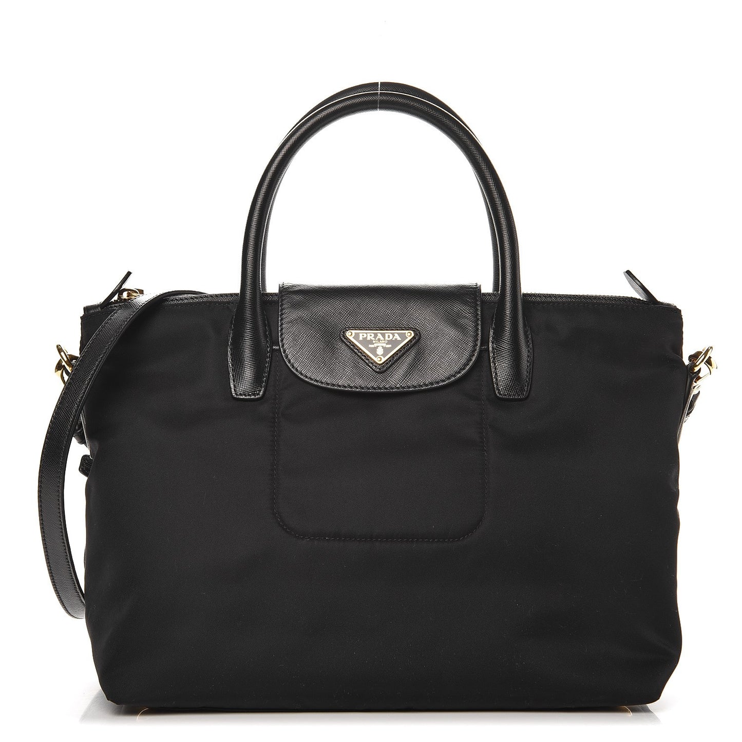 Saffiano Tessuto Nylon Tote Nero Black