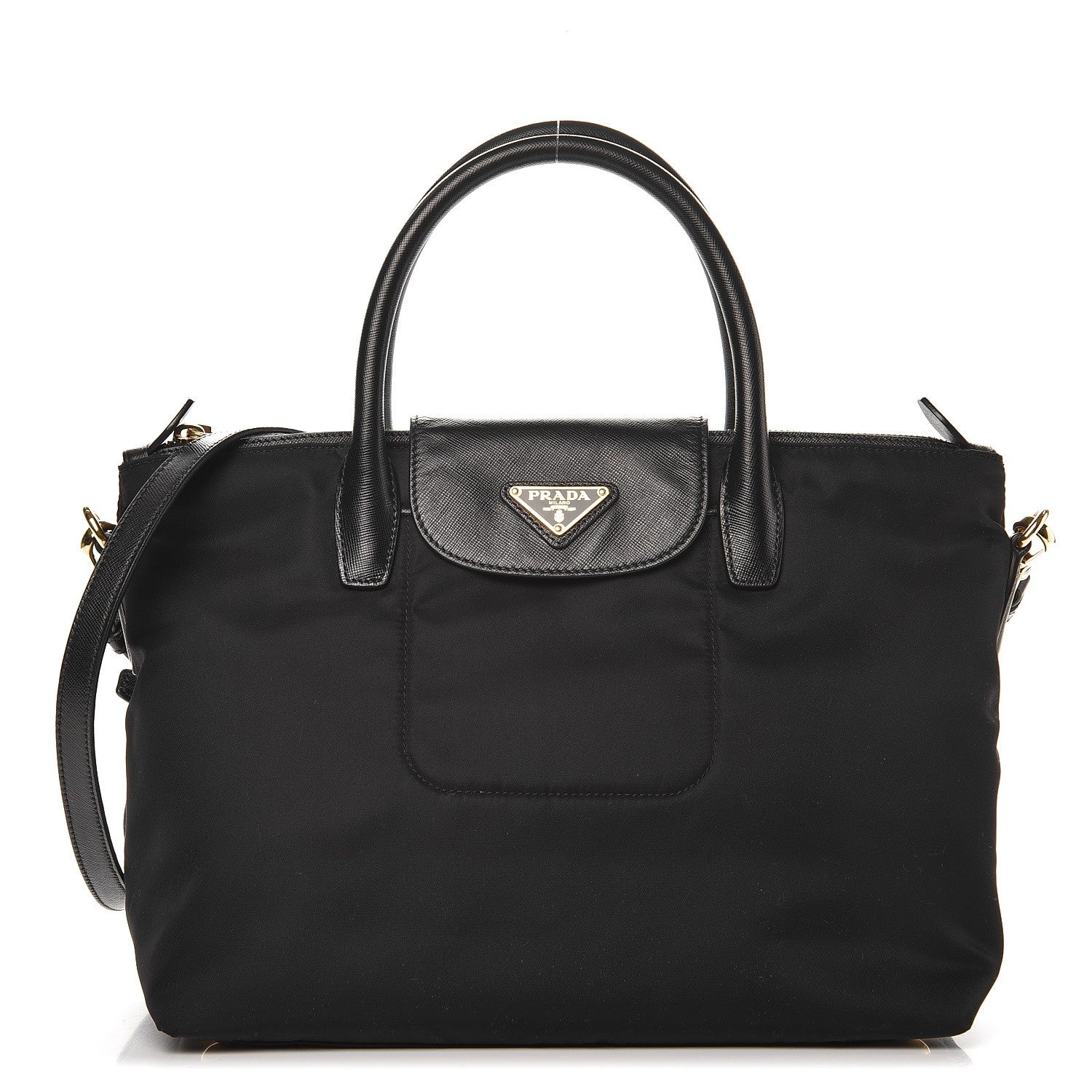 Prada Saffiano Tessuto Nylon Tote Nero Black 1 of 7