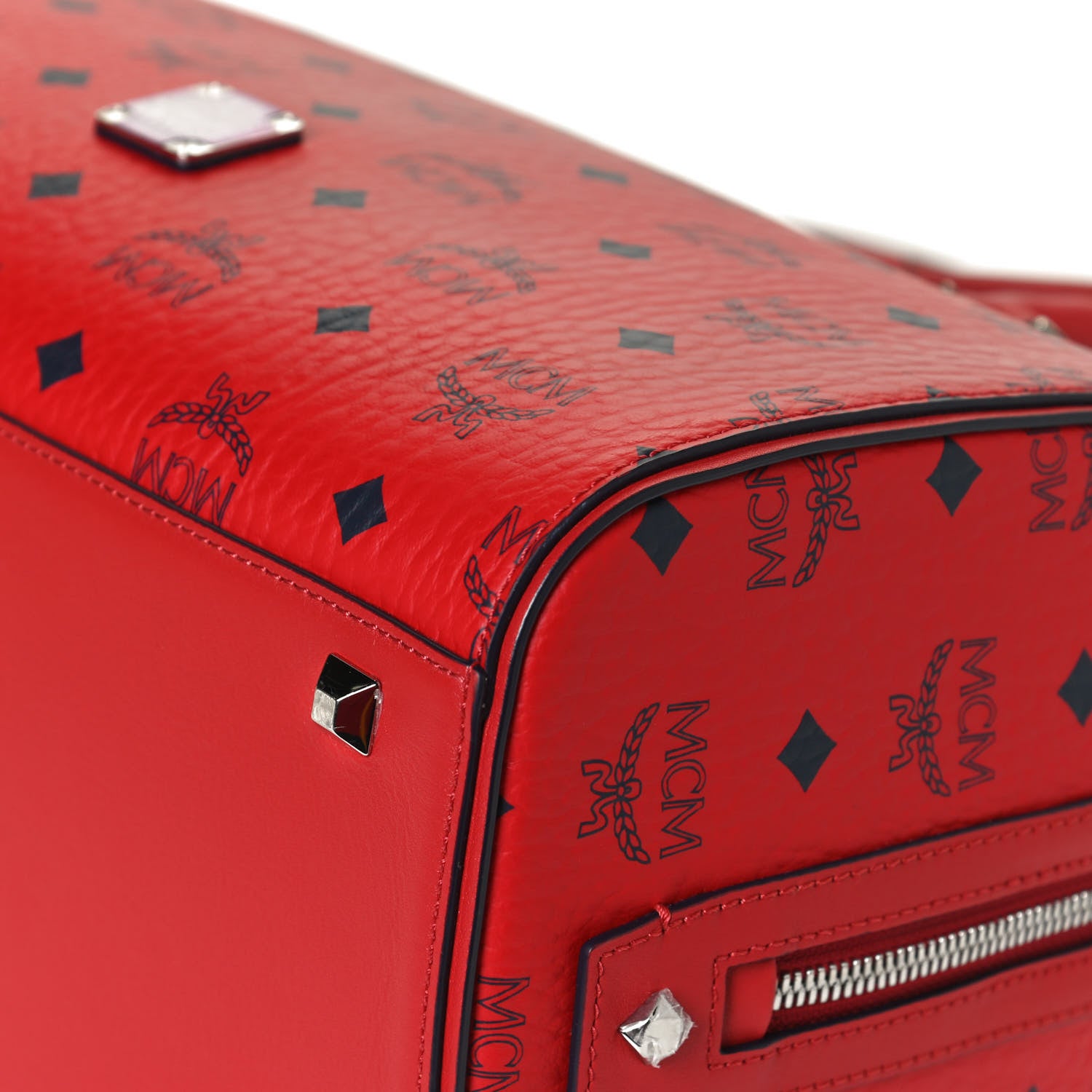 MCM Visetos Medium Essential Boston Bag Red 13 of 13