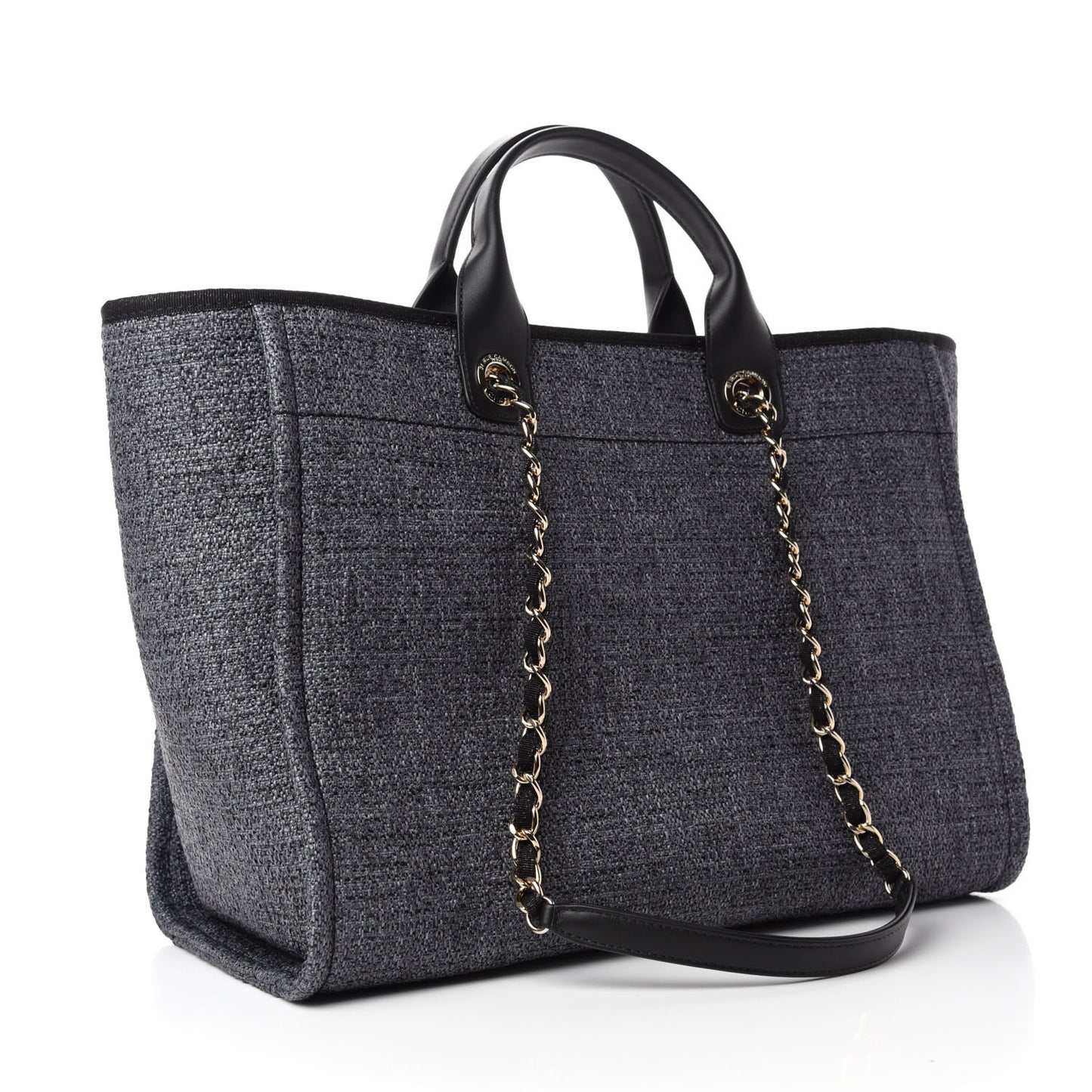 Lurex Boucle Medium Deauville Tote Black