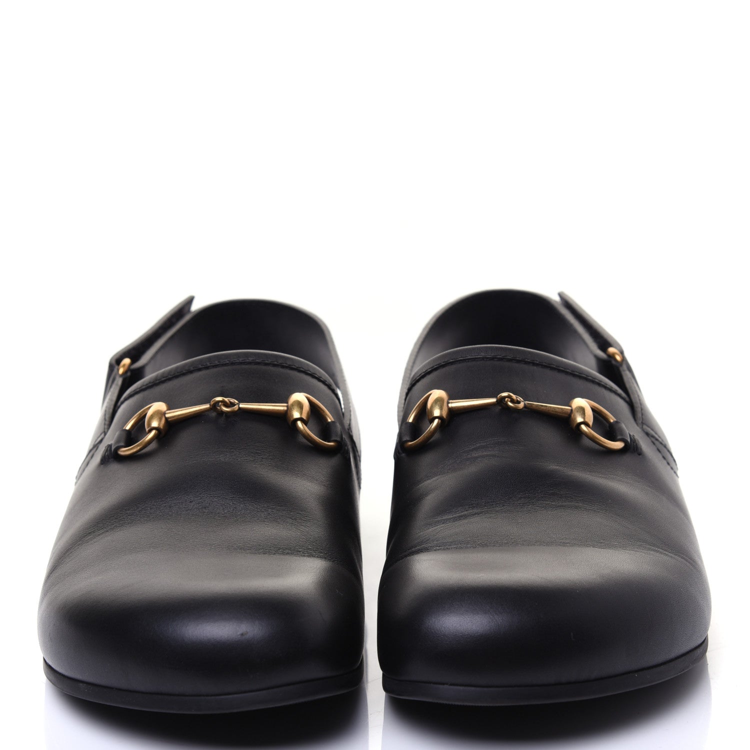 Gucci Calfskin Mens Horsebit River Slingback Slippers 10 Black 2 of 12