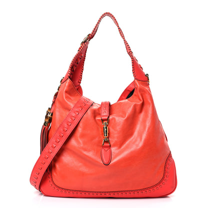 Gucci Calfskin Large New Jackie Hobo Red 1 of 9