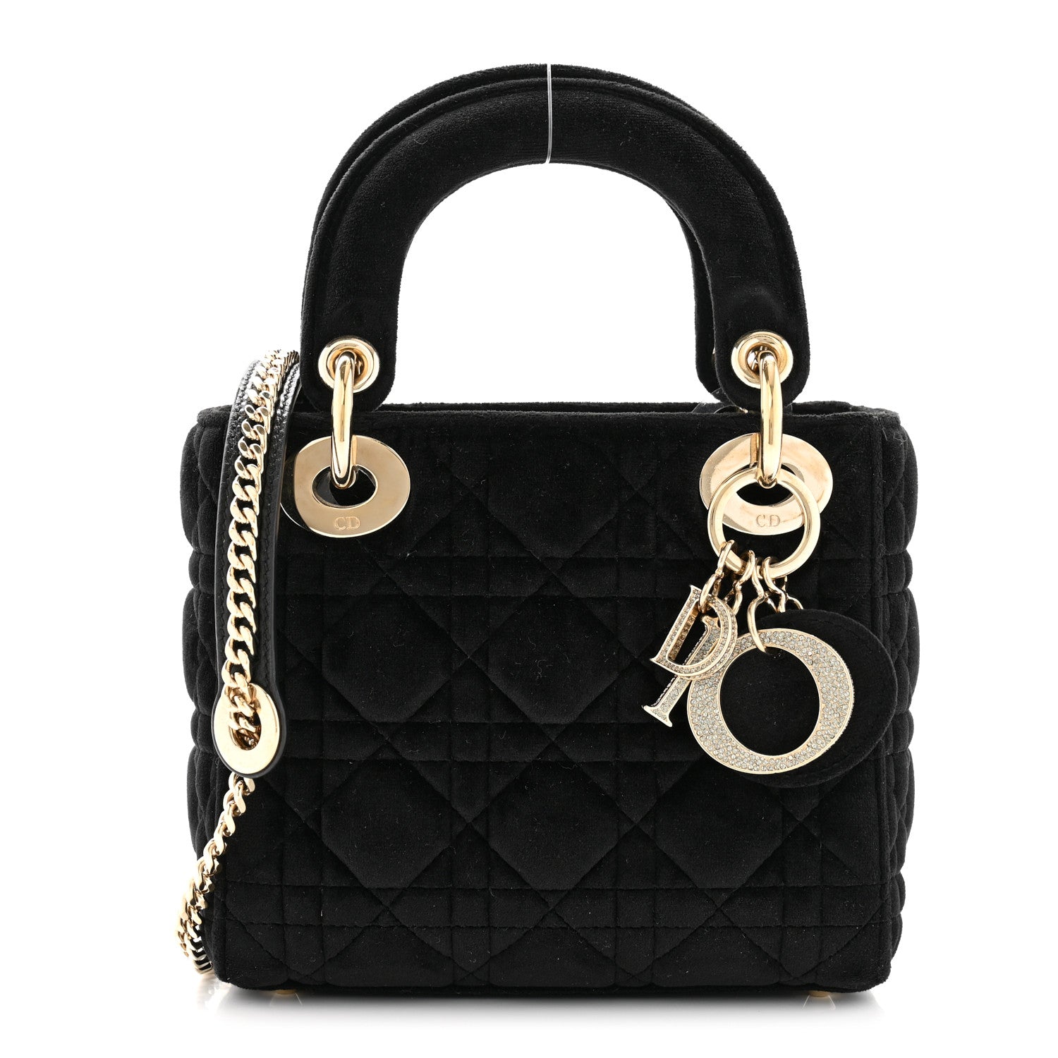 Christian Dior Velvet Mini Lady Dior Black 1 of 12