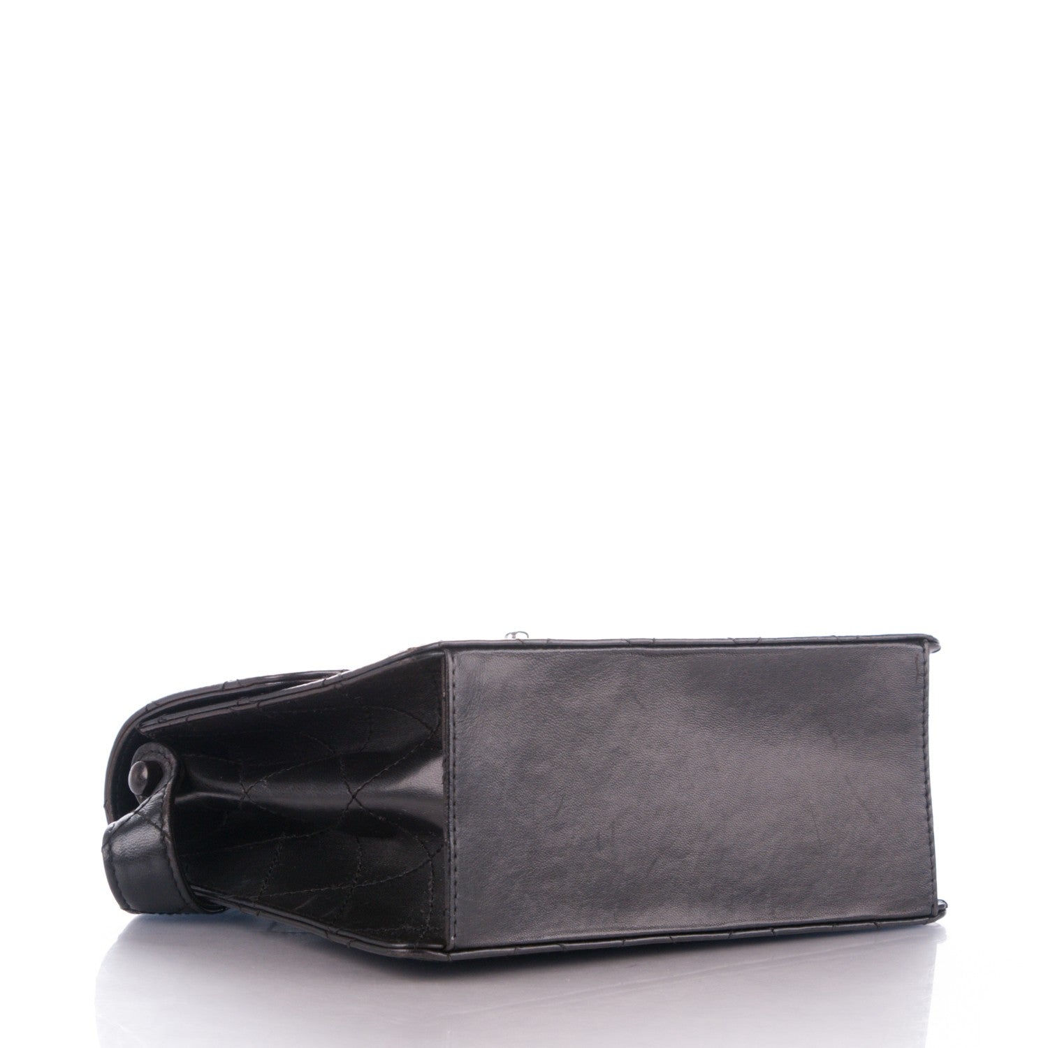 Chanel Calfskin Stitched Shoulder Bag Black 4 of 9