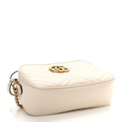 Gucci Calfskin Matelasse Small GG Marmont Chain Shoulder Bag White 4 of 8