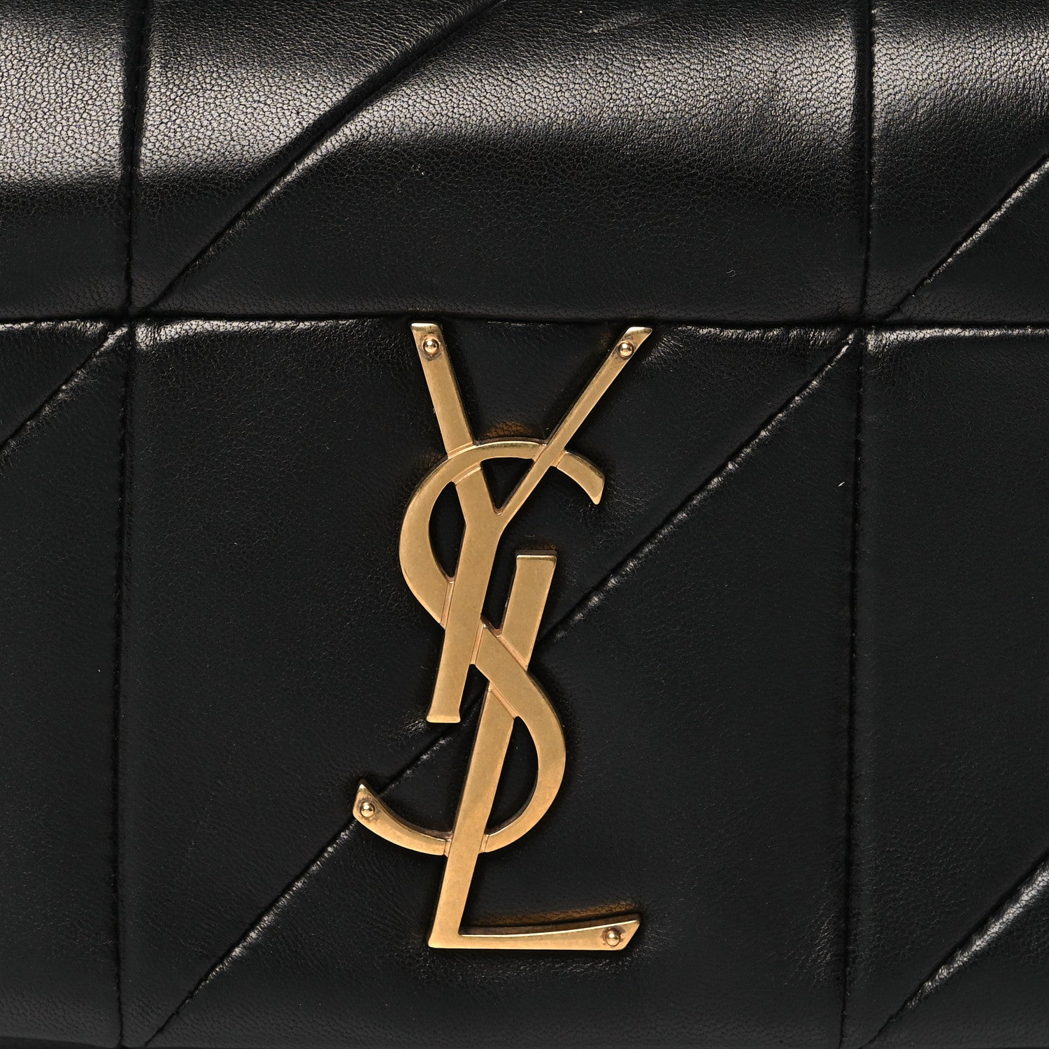 Saint Laurent Lambskin Patchwork Monogram Jamie Chain Wallet Black 7 of 9