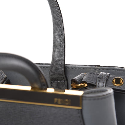 Fendi Vitello Elite Petite 2Jours Tote Grigio Grigio Chiaro 11 of 16