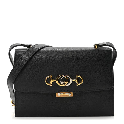 Gucci Grainy Calfskin Small Zumi Shoulder Bag Black 1 of 10