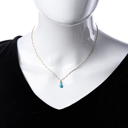 Christian Dior 18K Yellow Gold Diamond Turquoise Drop Pendant Necklace 2 of 4