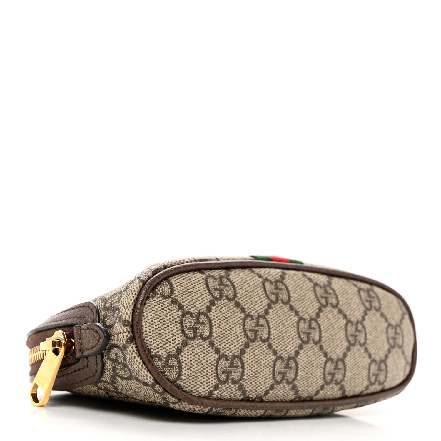 Gucci GG Supreme Monogram Textured Calfskin Web Medium Ophidia Cosmetic Case Beige Ebony New Acero 4 of 7