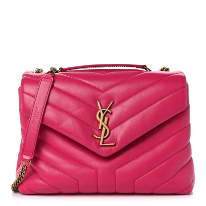 Saint Laurent Calfskin Y Quilted Monogram Small Loulou Chain Satchel Fresh Fuchsia 1 of 13