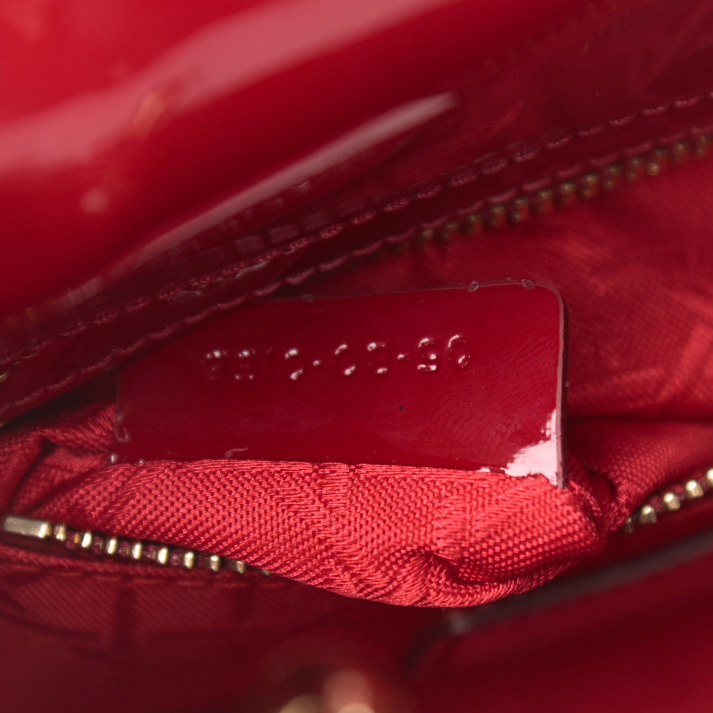 Patent Cannage Mini Lady Dior Red