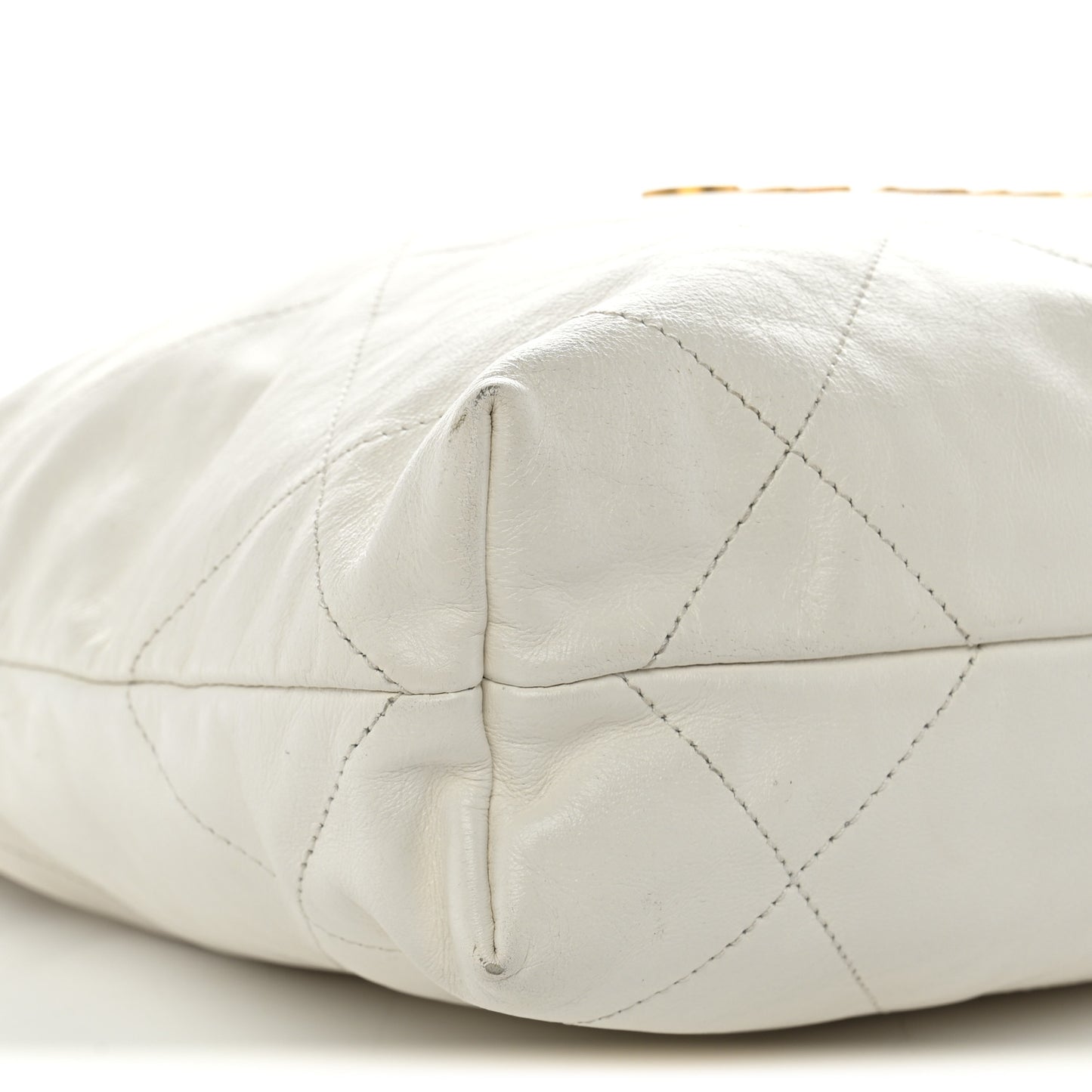 Shiny Calfskin Quilted Small Chanel 22 White