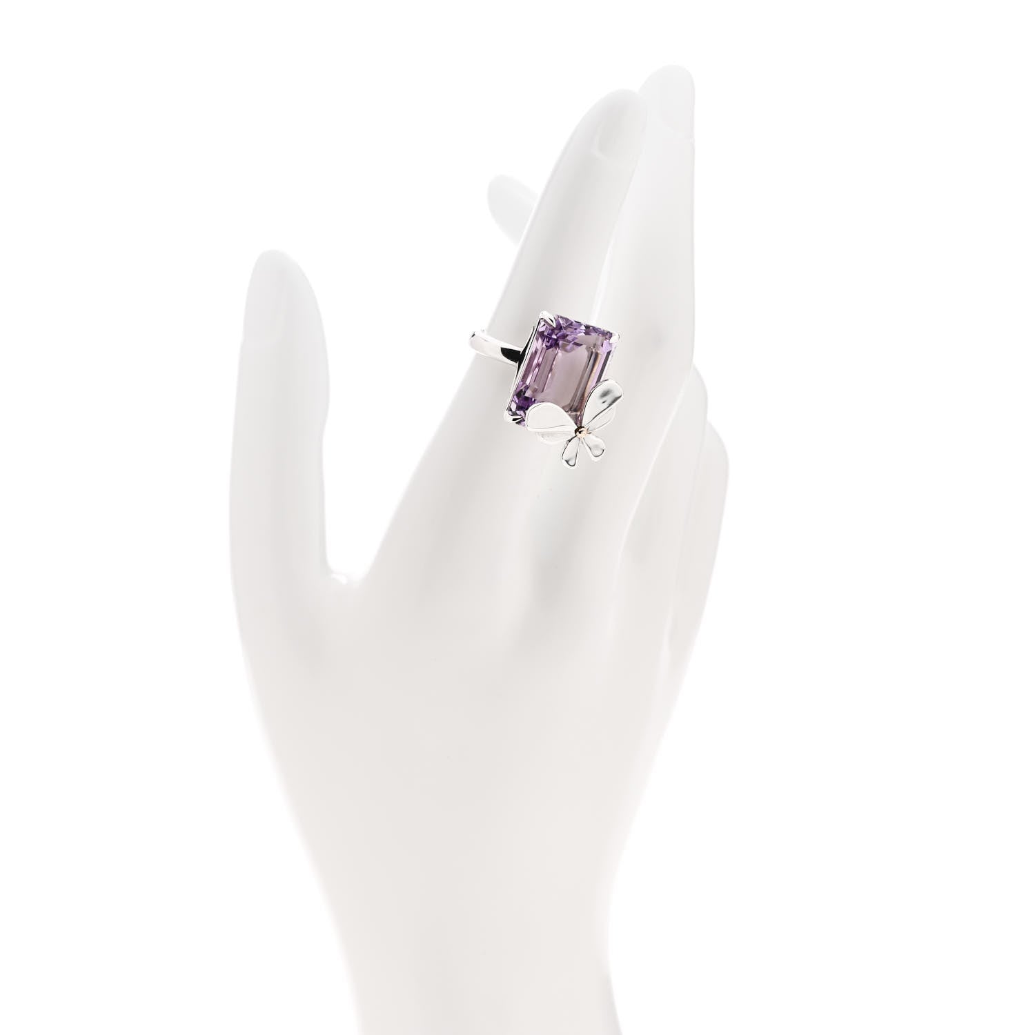 Tiffany Sterling Silver 18K Rose Gold Amethyst Return to Tiffany Love Bugs Butterfly Ring 52 6 2 of 5