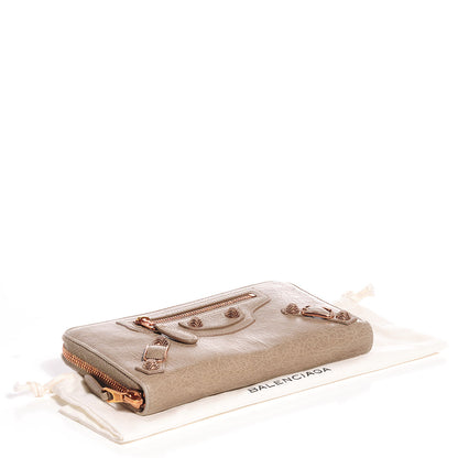 Balenciaga Agneau Giant 12 Rose Gold Hardware Money Wallet Papyrus 4 of 10