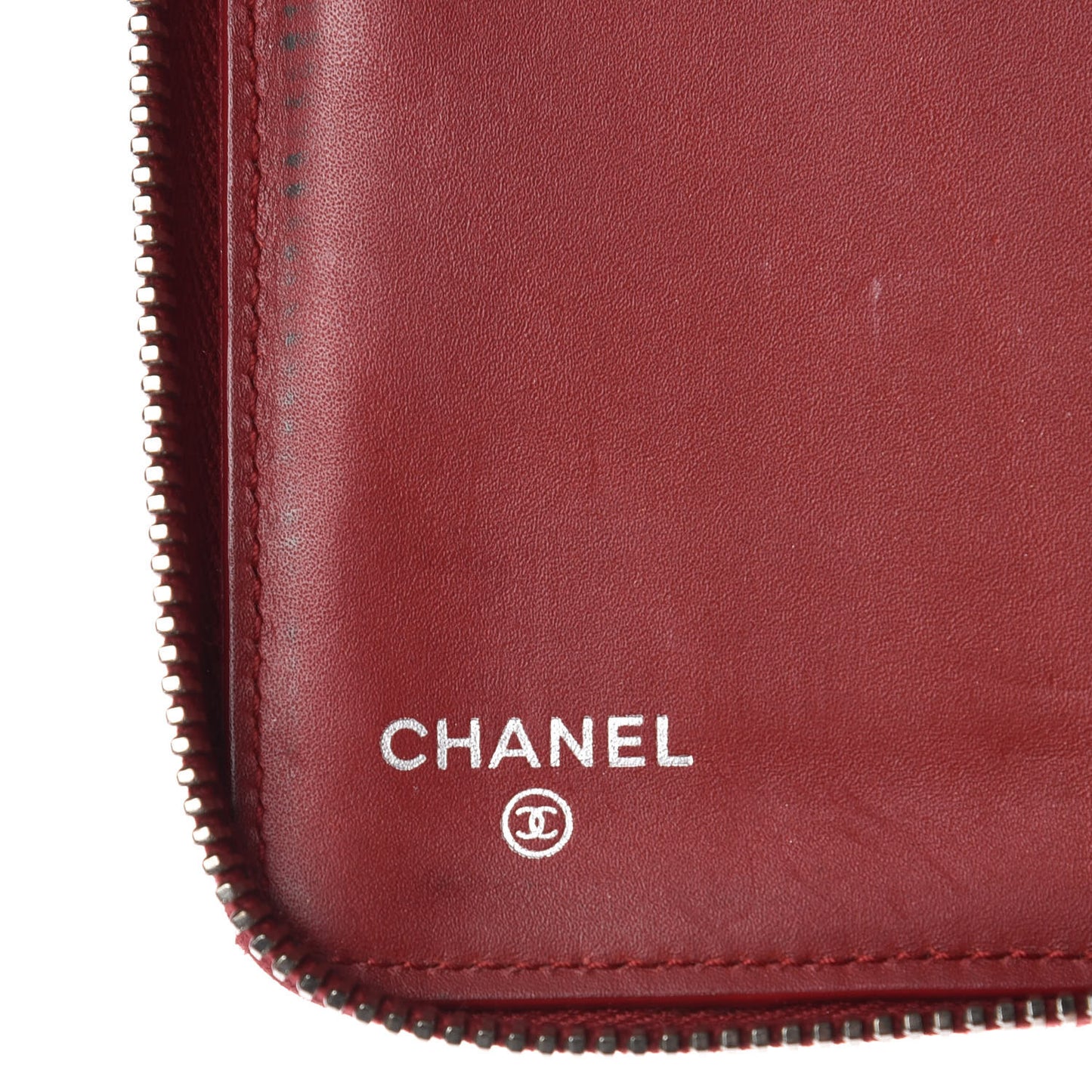 Caviar Quilted Large Zip Around Organizer Wallet Red
