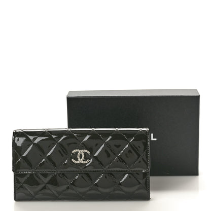 Chanel Patent Quilted Large Brilliant Flap Wallet Black 9 of 9