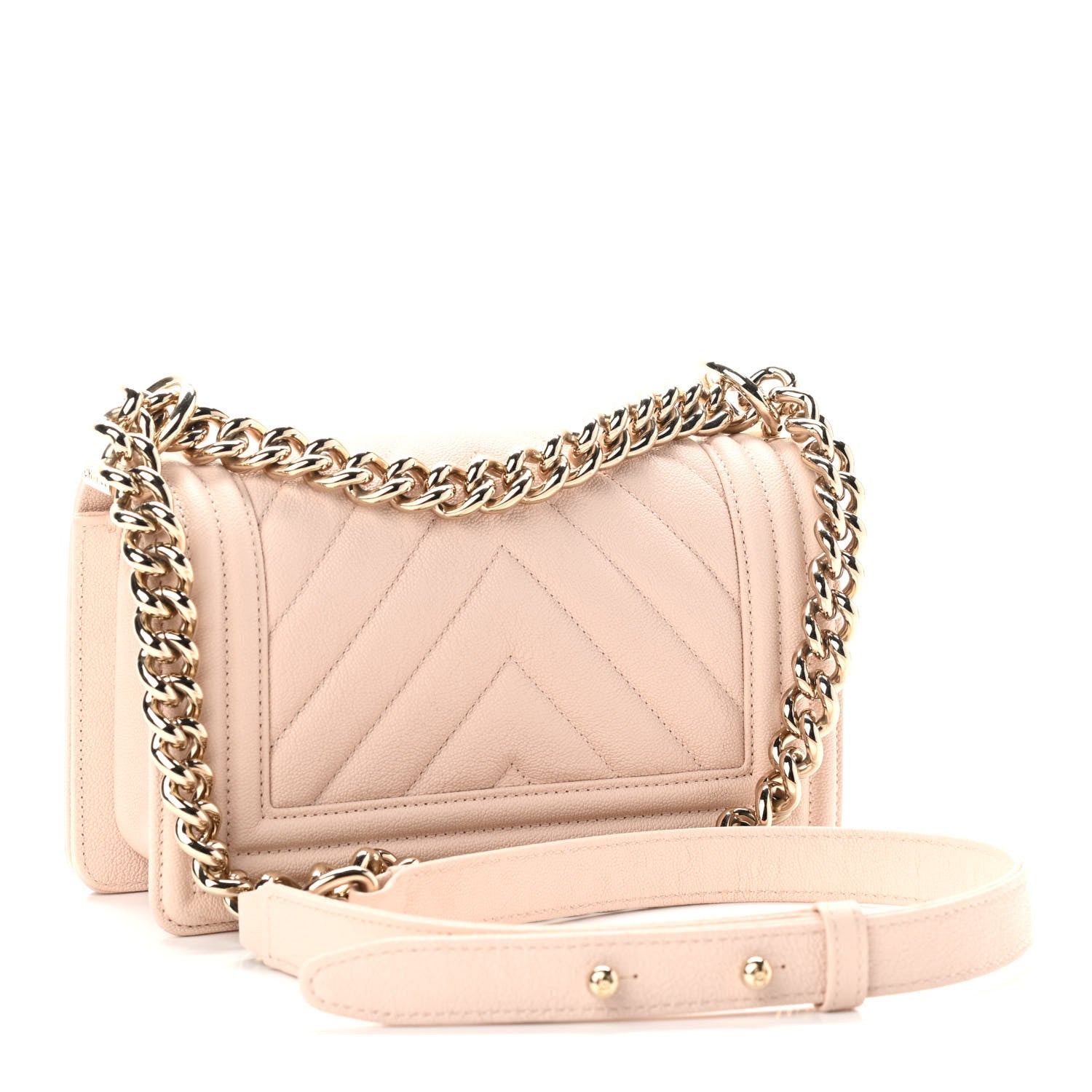 Chanel Caviar Chevron Quilted Small Boy Flap Light Pink 3 of 11