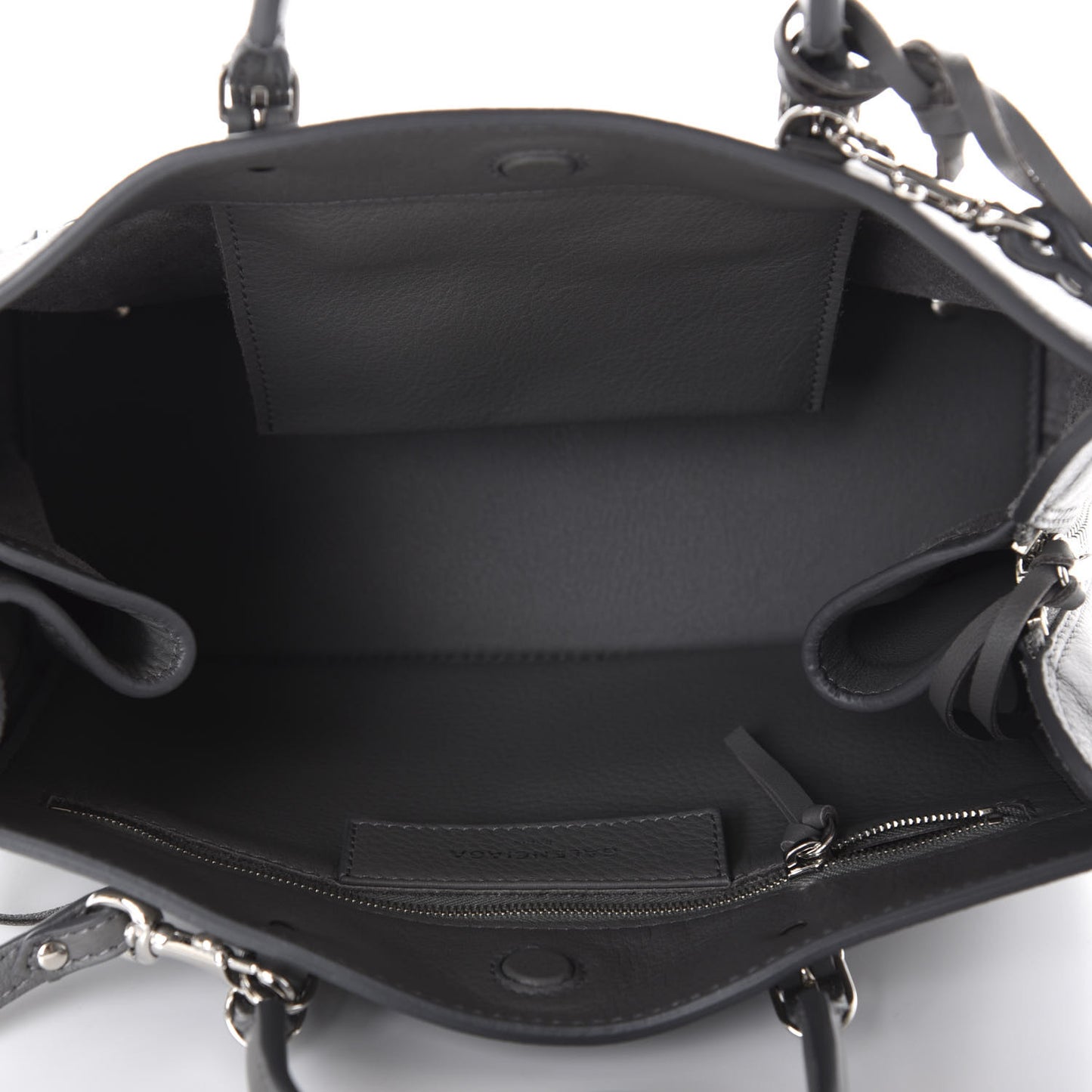 Veau Papier A6 Zip Around Tote Gris Metal