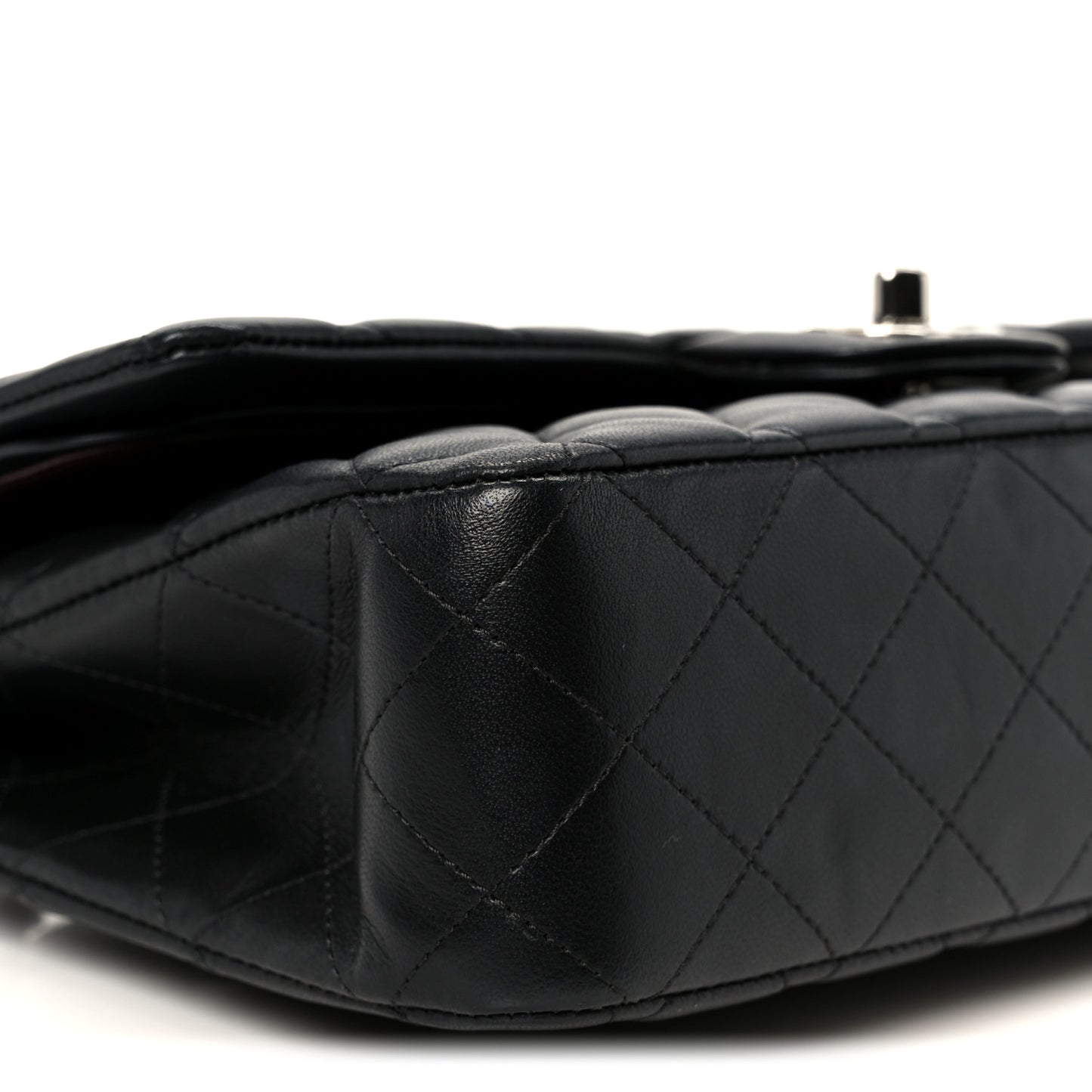 Lambskin Quilted Medium Double Flap Black