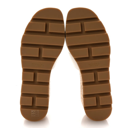 Hermes Calfskin Cork Eze 30 Sandals 37 White 6 of 10