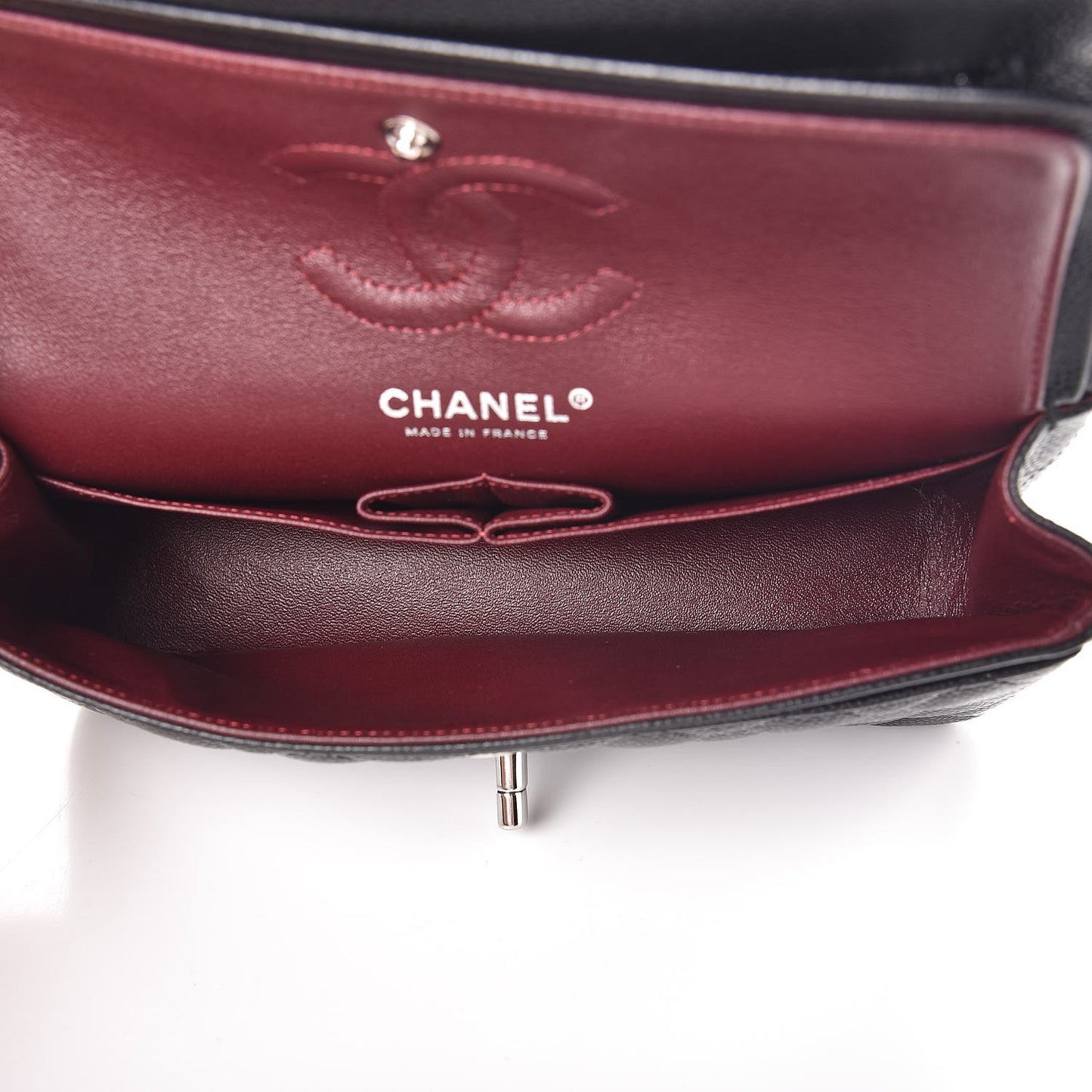 Caviar Quilted Small Double Flap Black