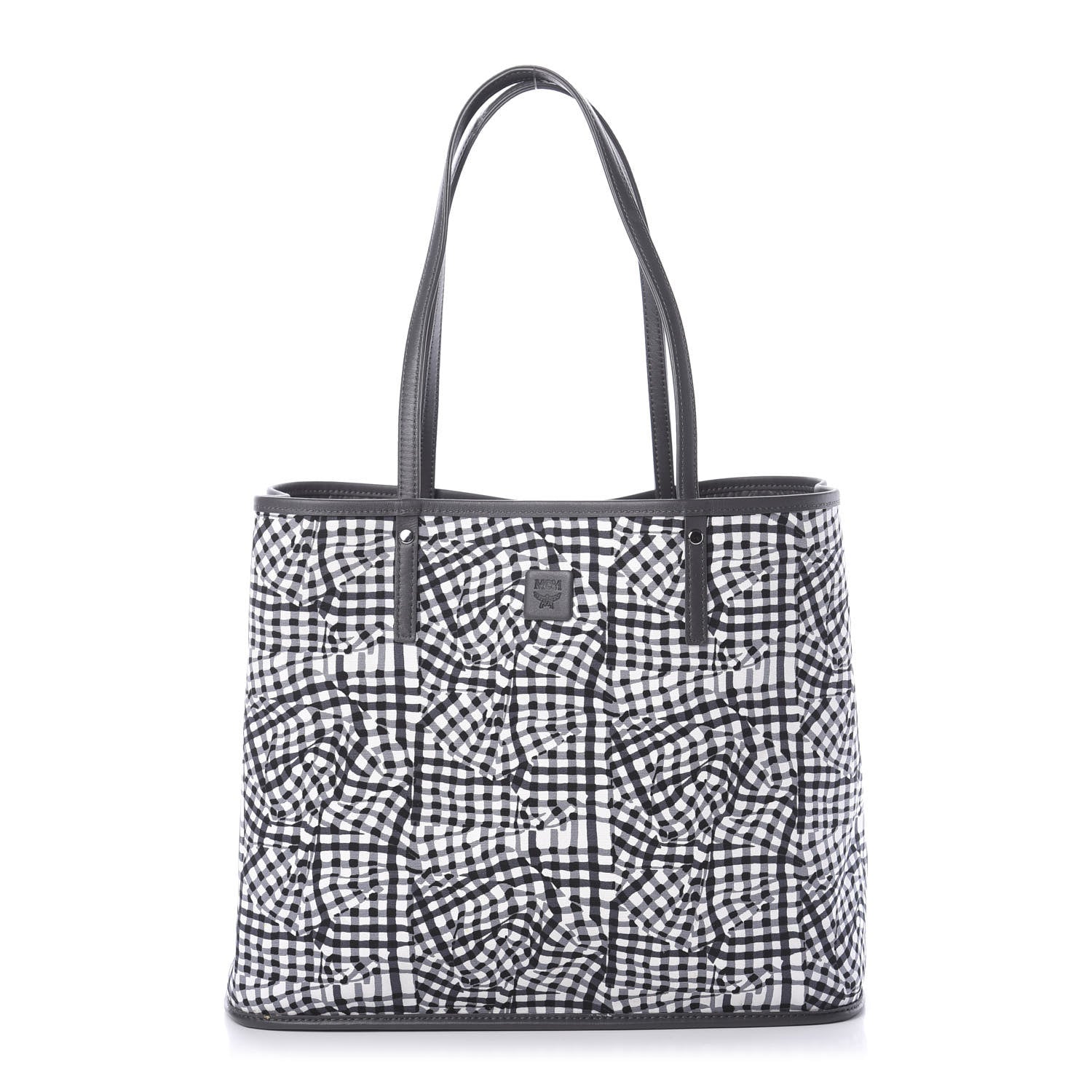MCM Visetos Medium Reversible Shopper Tote Phantom Grey 2 of 13