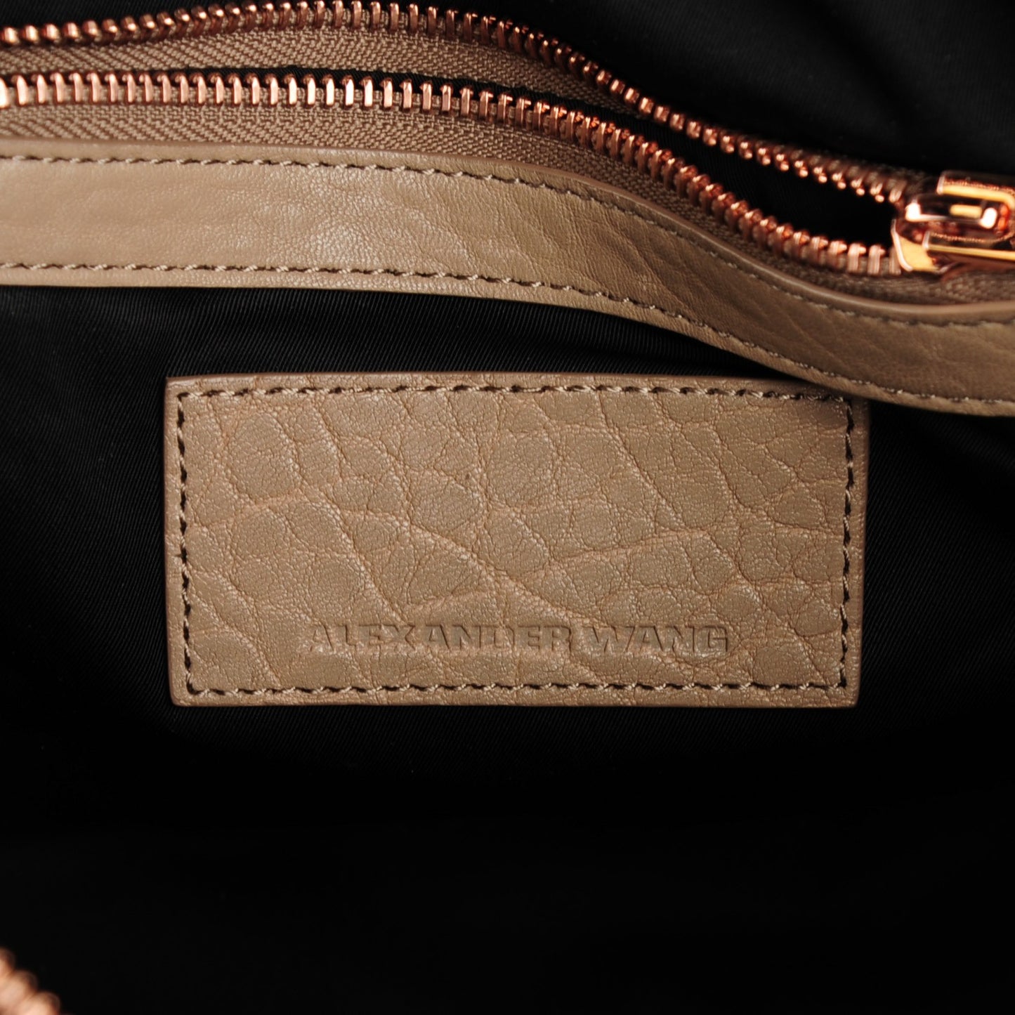 Pebbled Lambskin Rockie Latte Rose Gold Hardware