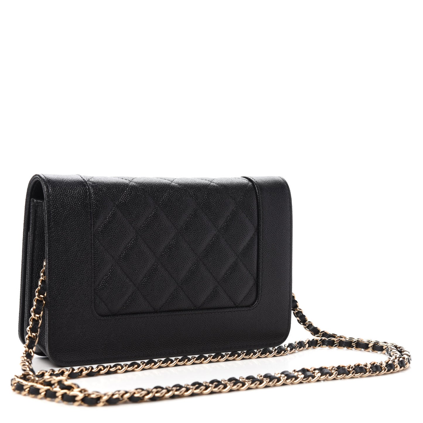 Caviar Quilted Vintage Mademoiselle Wallet On Chain WOC Black