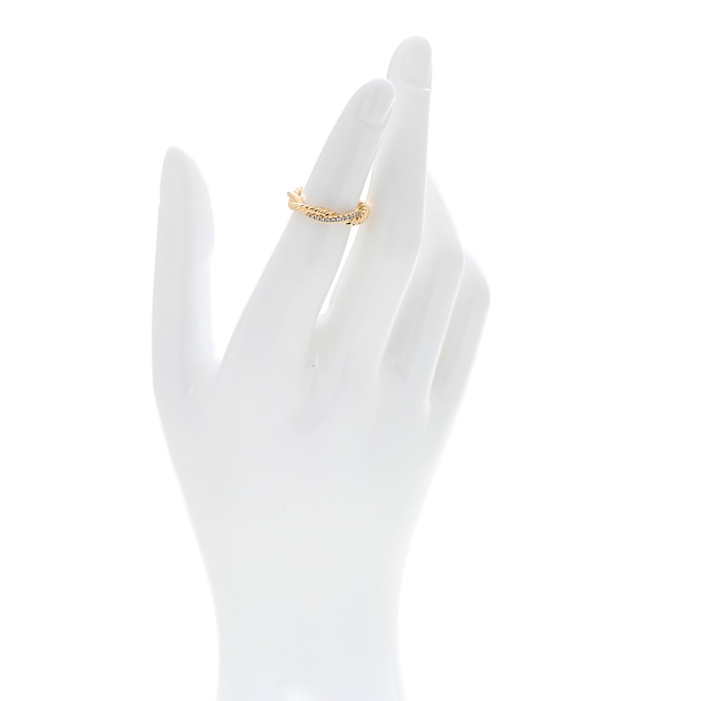18K Yellow Gold Diamond 4mm Petite Infinity Twisted Ring 46 3.75