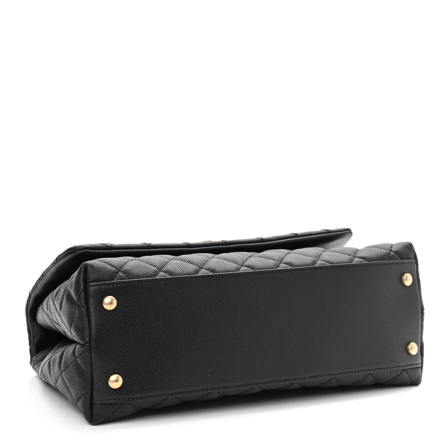 Caviar Quilted Small Coco Handle Flap Black