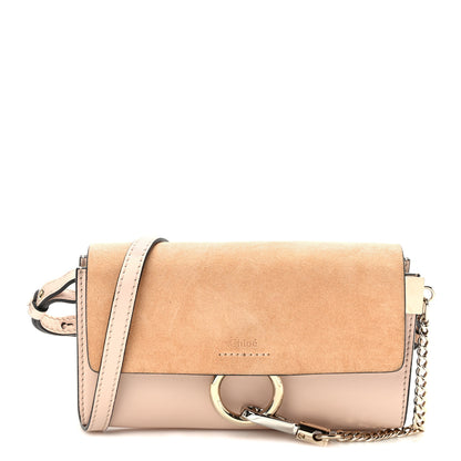 Chloe Suede Calfskin Small Faye Shoulder Bag Cement Pink 1 of 9