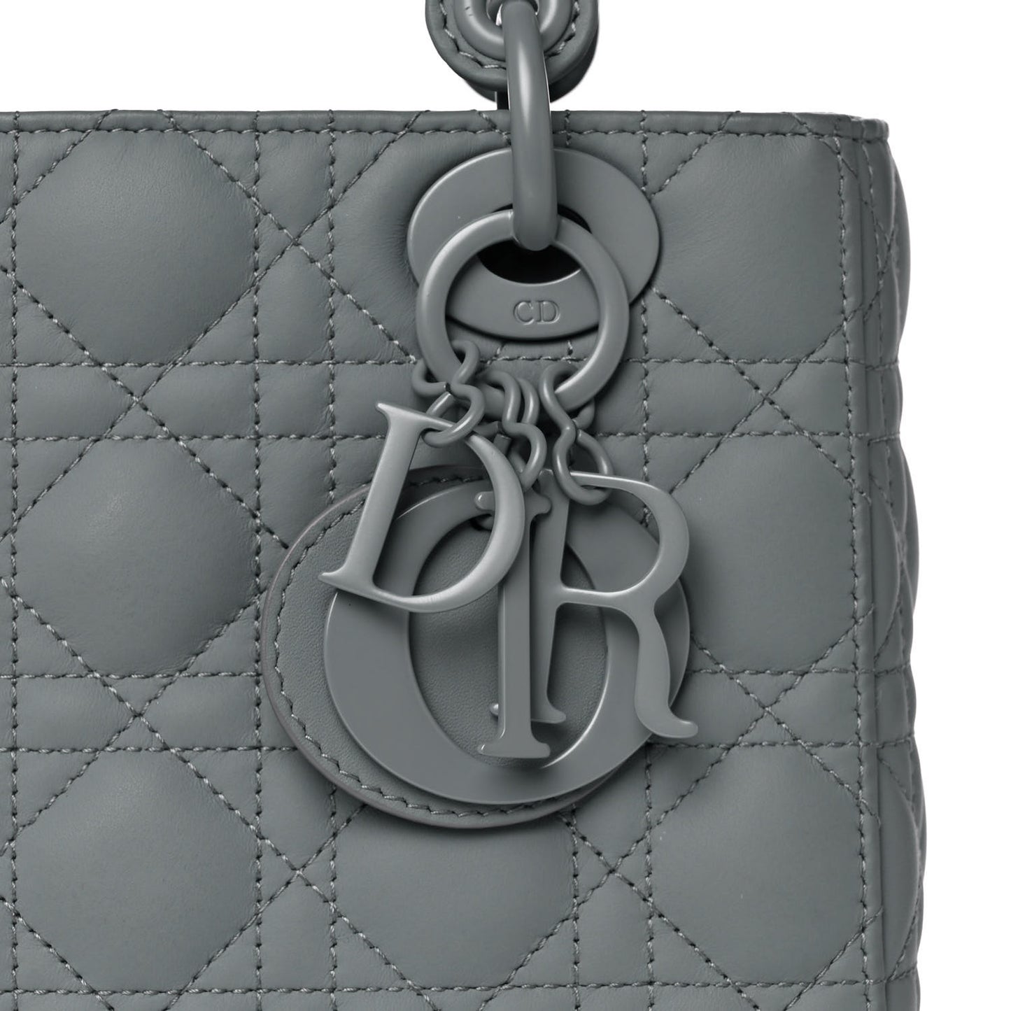 Ultra Matte Calfskin Cannage Small My ABCDior Lady Dior Grey Stone