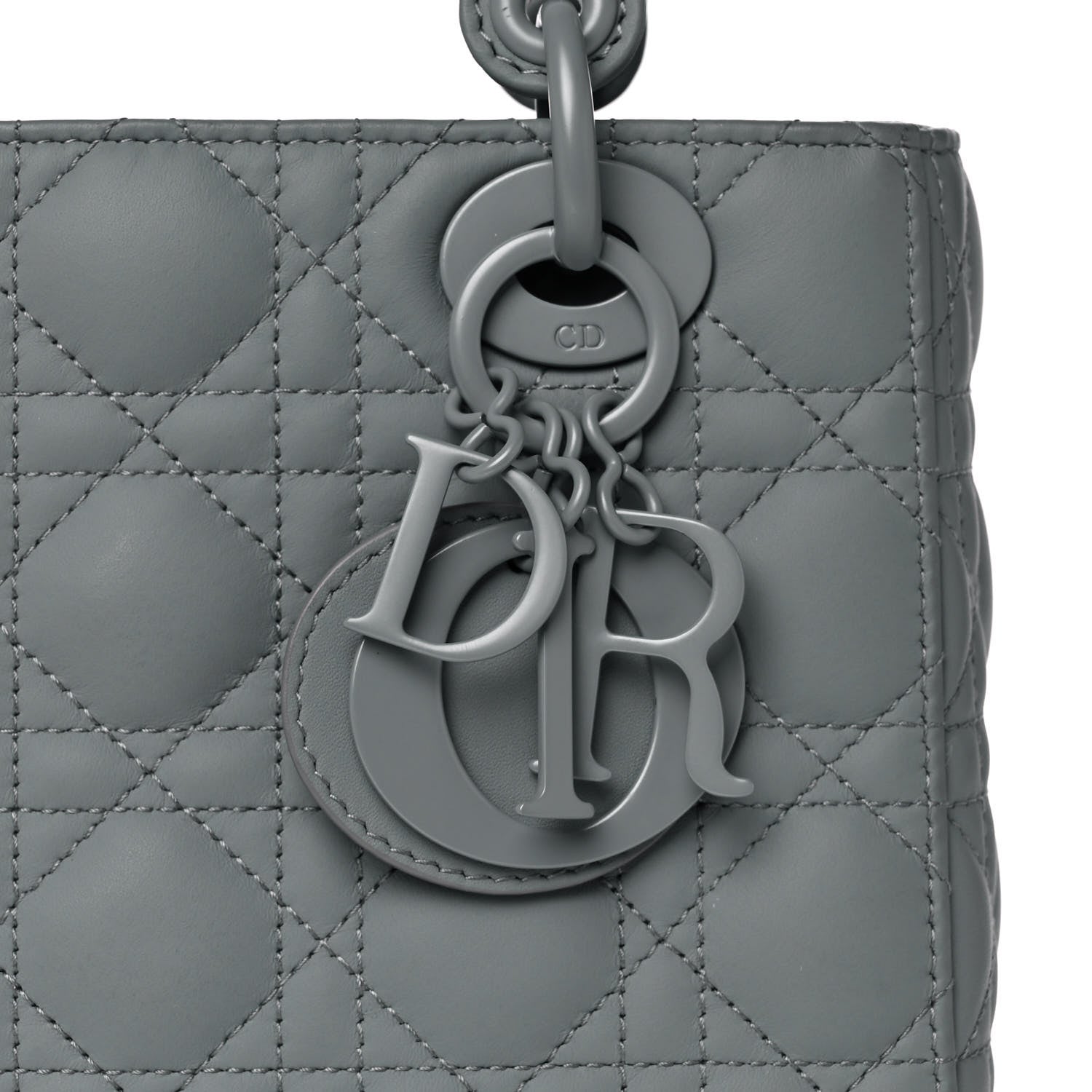 Christian Dior Ultra Matte Calfskin Cannage Small My ABCDior Lady Dior Grey Stone 8 of 16