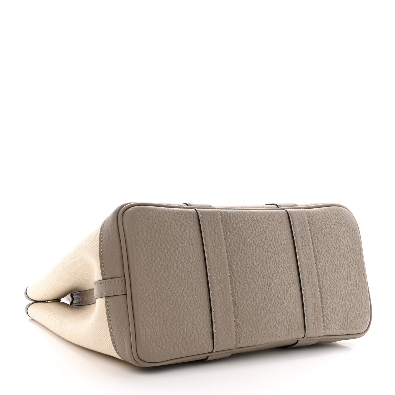 Hermes Toile Chevron Vache Country Garden Party Tote 30 TPM Gris Asphalt Craie 4 of 10