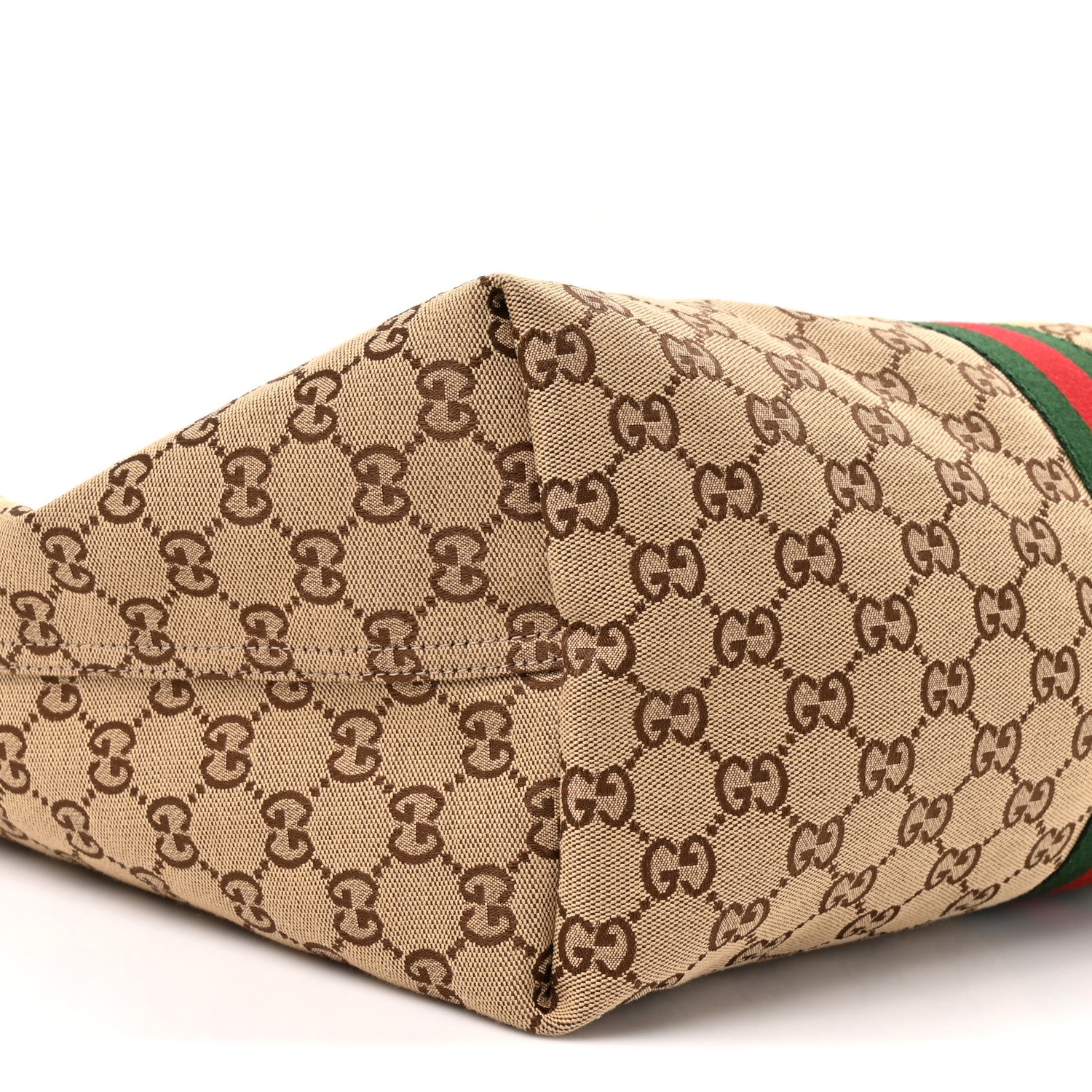 Gucci GG Monogram Web Large Giglio Tote Beige Brown 10 of 10