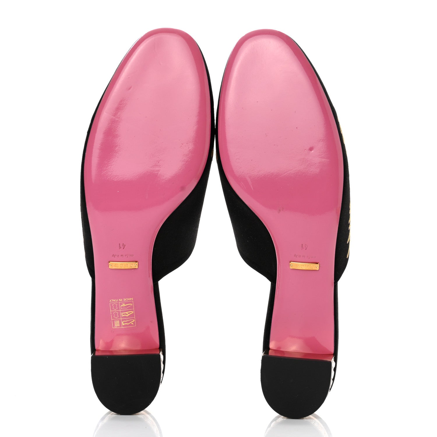 Gucci Satin Dragon Embroidered Candy Mules 41 Black 5 of 8
