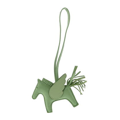 Hermes Milo Lambskin Grigri Rodeo Pegase Horse Bag Charm PM Vert Criquet 1 of 6