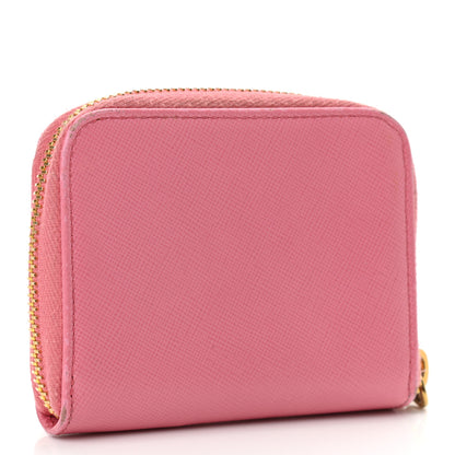Prada Saffiano Metal Zip Coin Purse Geranio 3 of 9