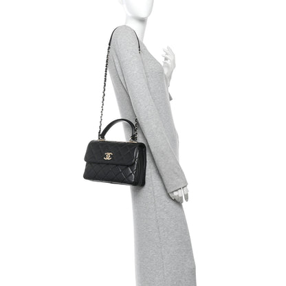 Chanel Lambskin Quilted Small Trendy CC Dual Handle Flap Bag Black 2 of 12