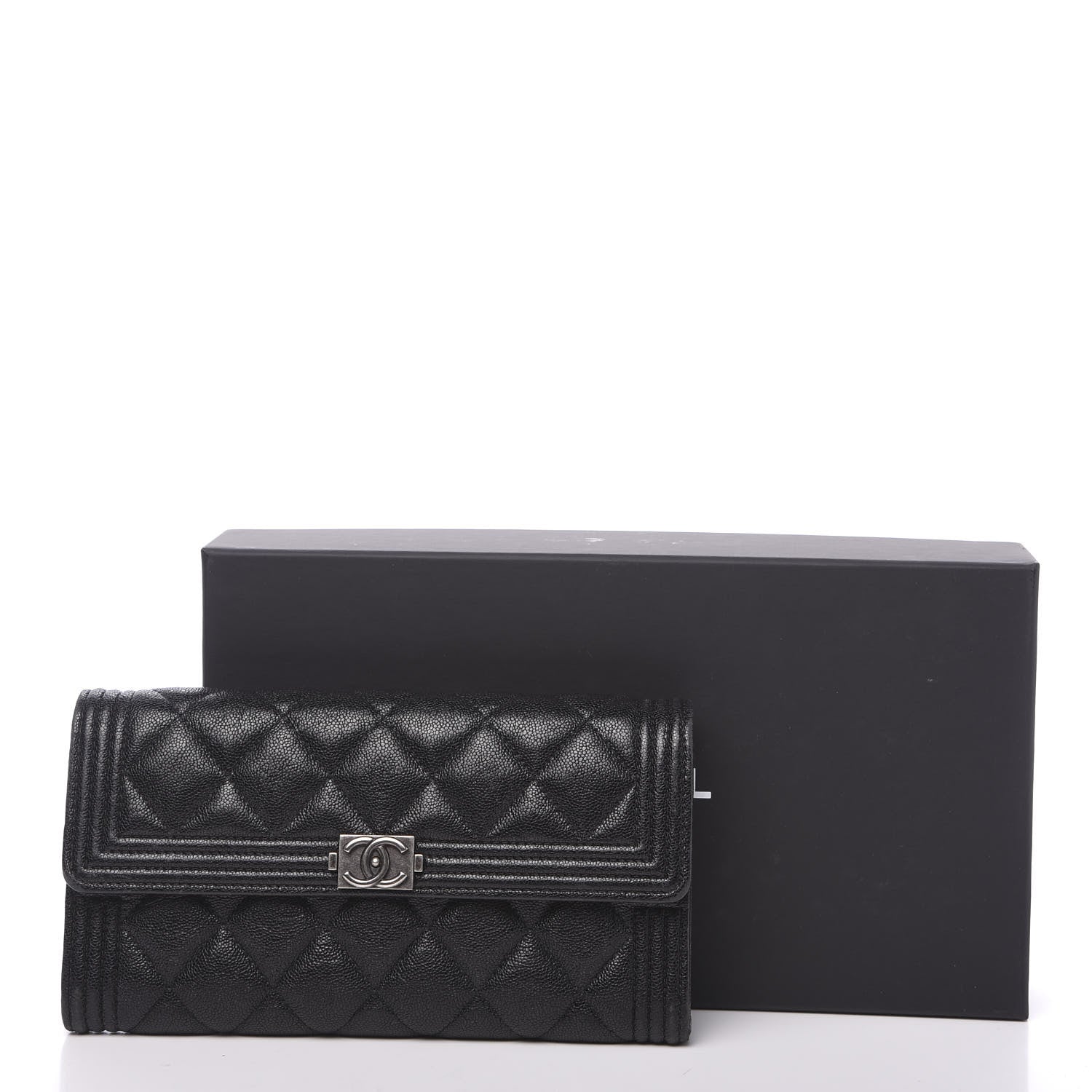 Chanel Caviar Quilted Boy Flap Wallet Black 13 of 13