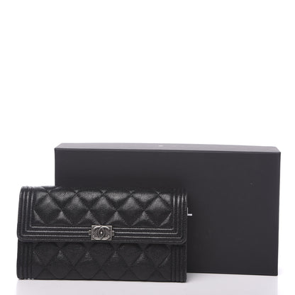 Chanel Caviar Quilted Boy Flap Wallet Black 13 of 13