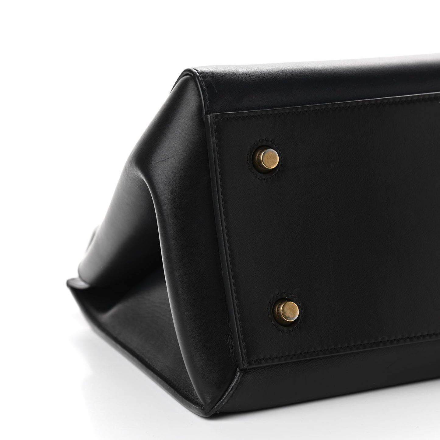 Supple Calfskin Large Edge Shoulder Bag Navy Black
