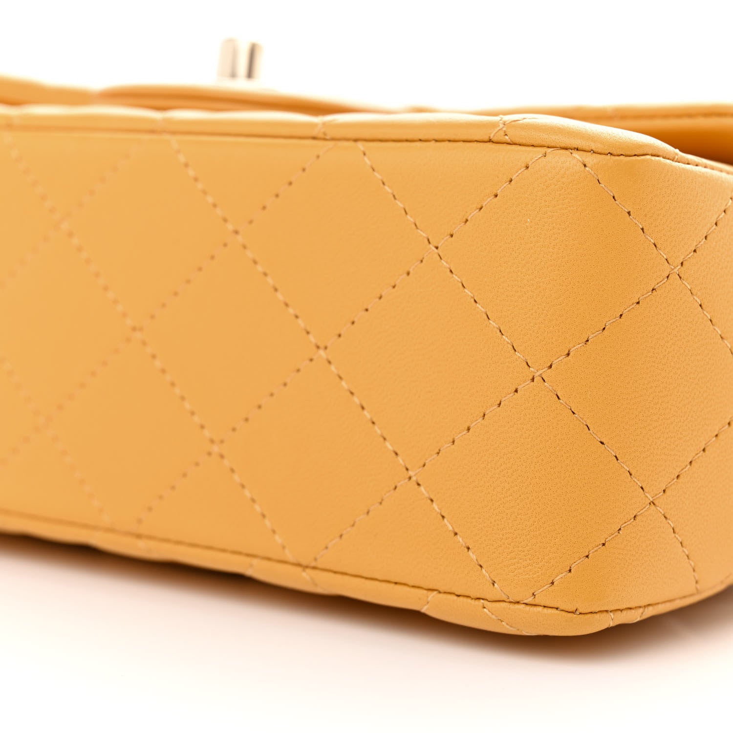 Chanel Lambskin Quilted Mini Top Handle Rectangular Flap Yellow 10 of 11