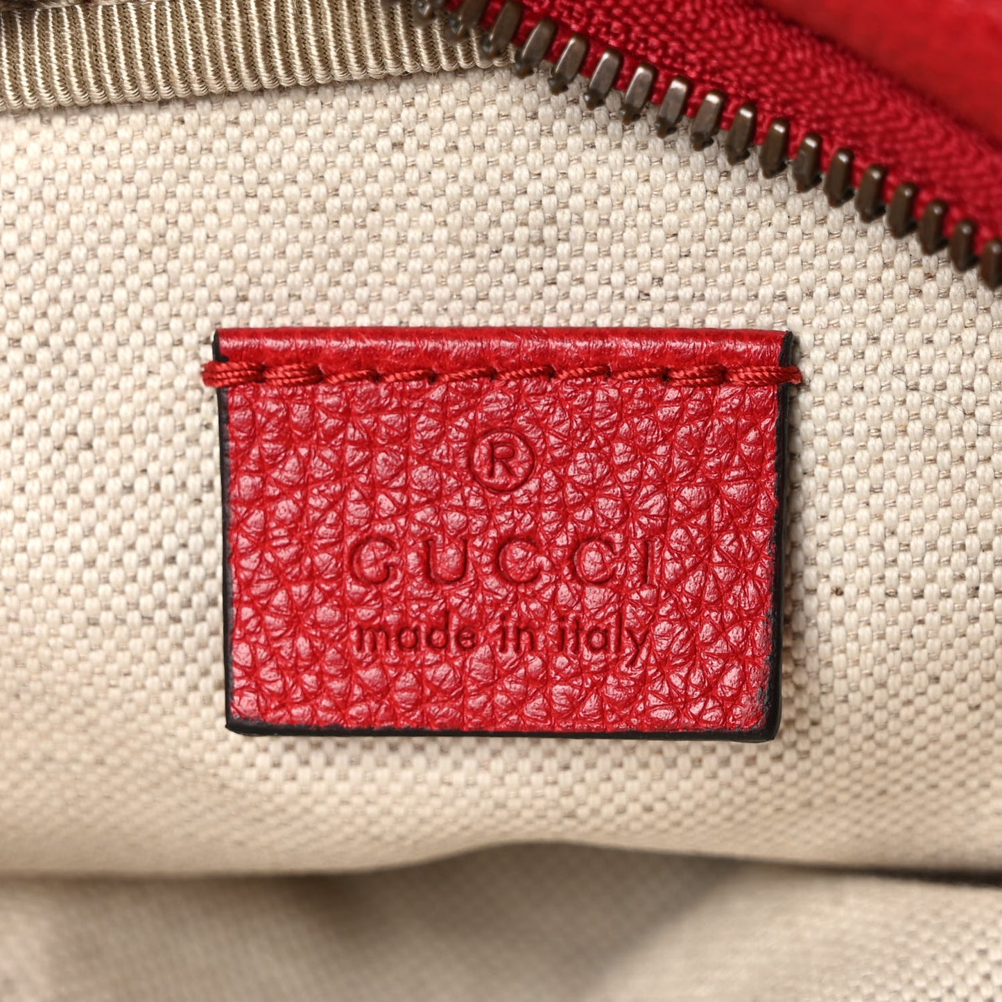 Grained Calfskin Small Logo Belt Bag Hibiscus Red